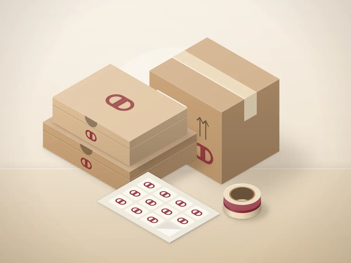 Shipping & Fulfilment: illustrated product range